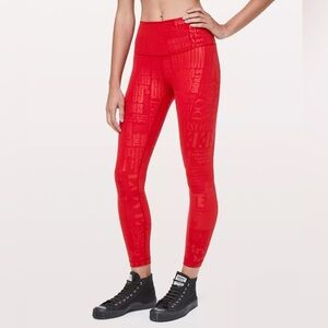 Lululemon Wunder Under Hi-Rise 7/8 Legging 20th Anniversary Red Size 4 EUC